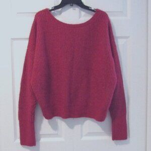 Express Barbie Pink Reversible Twist Sweater L